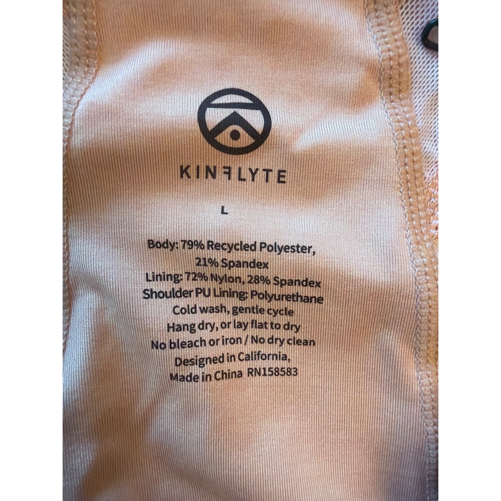 Kinflyte Curve Zip Bra Milk Tea Eco Jersey Posture Support Sports Bra Large L — image 4 of 5